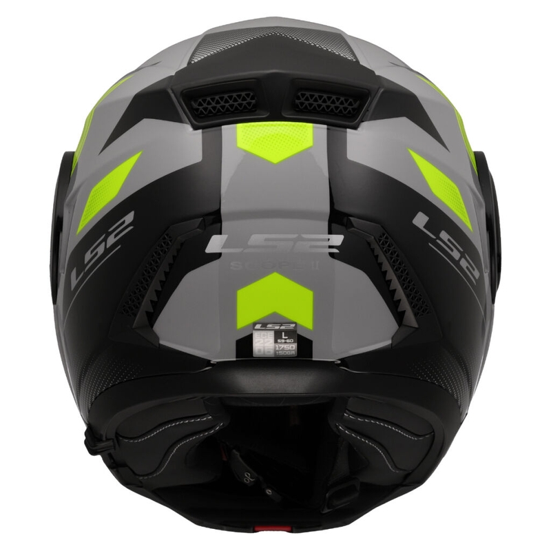 Casco de moto abatible LS2 FF902 Scope II Duria gris-amarillo fluo