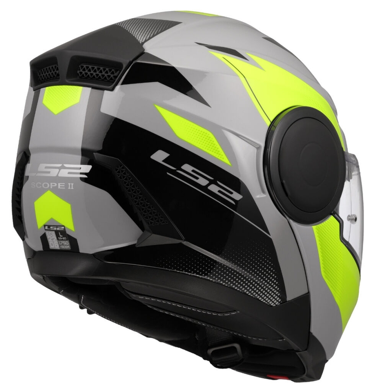 Casco de moto abatible LS2 FF902 Scope II Duria gris-amarillo fluo