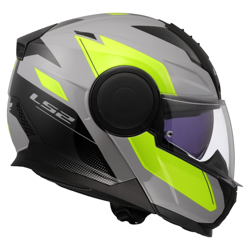 Casco de moto abatible LS2 FF902 Scope II Duria gris-amarillo fluo