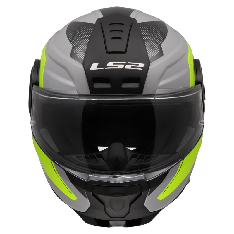 Casco de moto abatible LS2 FF902 Scope II Duria gris-amarillo fluo