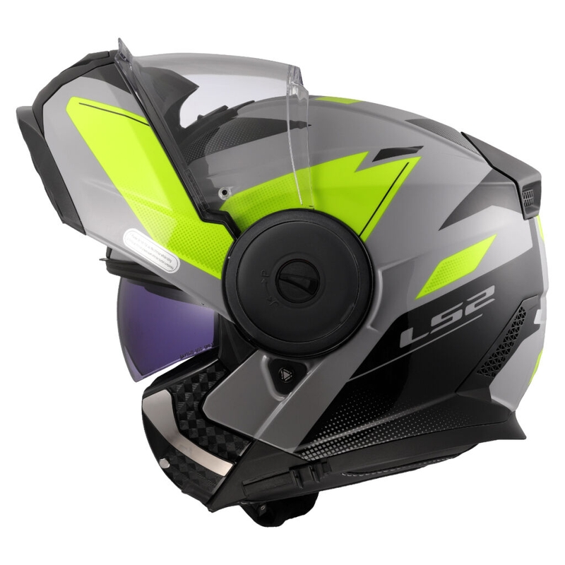 Casco de moto abatible LS2 FF902 Scope II Duria gris-amarillo fluo