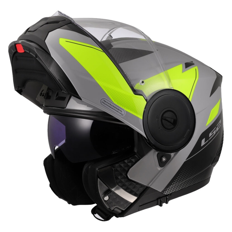 Casco de moto abatible LS2 FF902 Scope II Duria gris-amarillo fluo