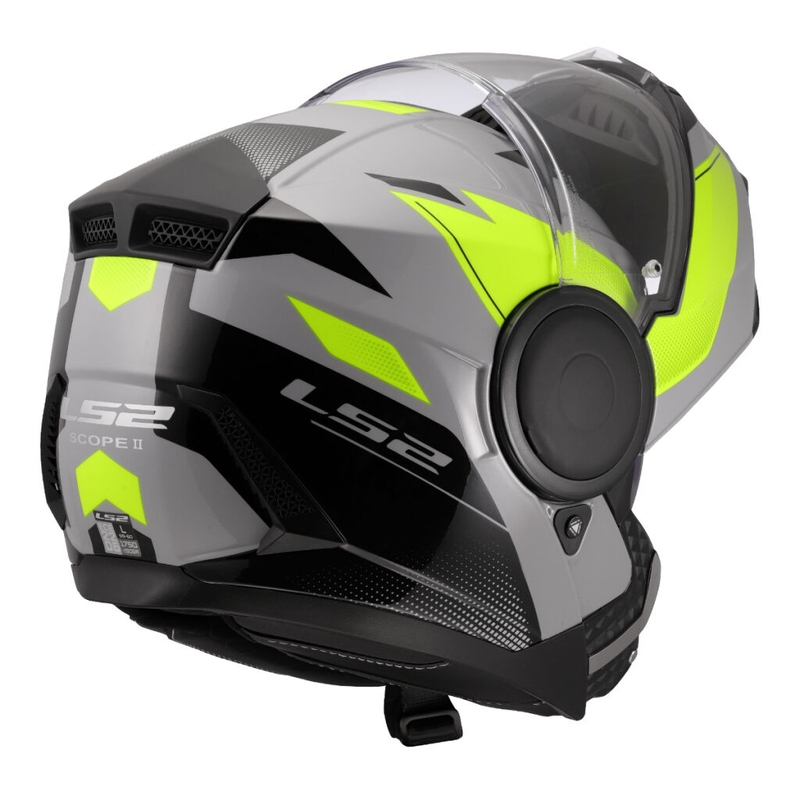 Casco de moto abatible LS2 FF902 Scope II Duria gris-amarillo fluo