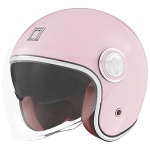 Casco de moto abierto NOX PREMIUM Heritage rosa pastel