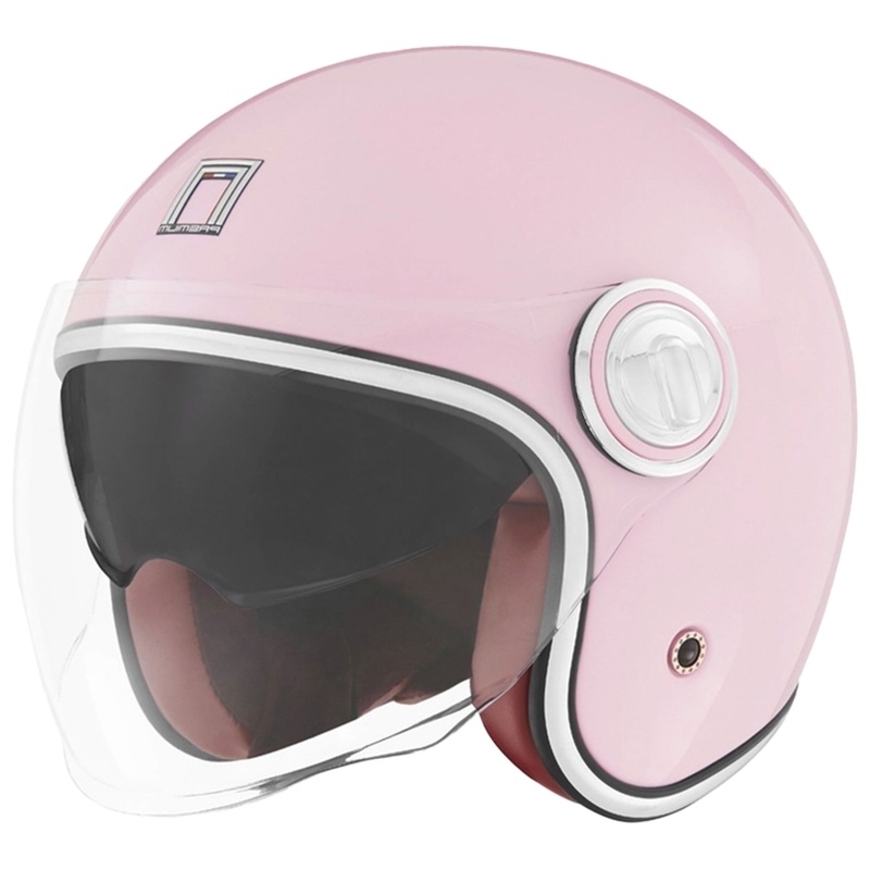 Casco de moto abierto NOX PREMIUM Heritage rosa pastel
