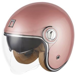 Casco de moto abierto NOX PREMIUM Heritage oro rosa
