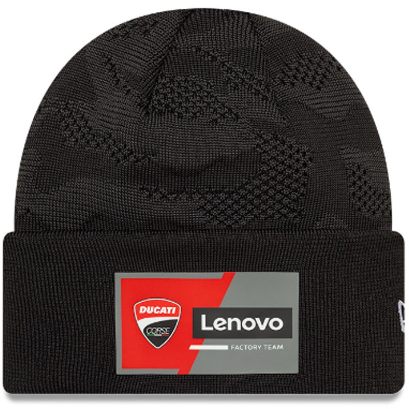 Gorra de punto con puños anchos Team Ducati negra
