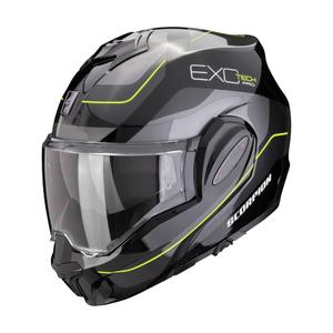 Casco de moto modular Scorpion EXO-TECH EVO PRO COMMUTA negro-plata-amarillo - II. calidad