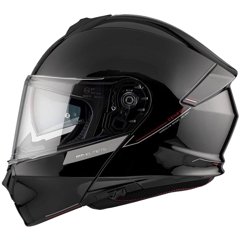 Casco de moto abatible MT Genesis SV Solid A1 negro brillante