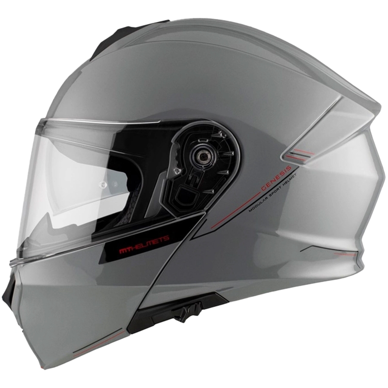 Casco de moto abatible MT Genesis SV Solid A12 gris brillante