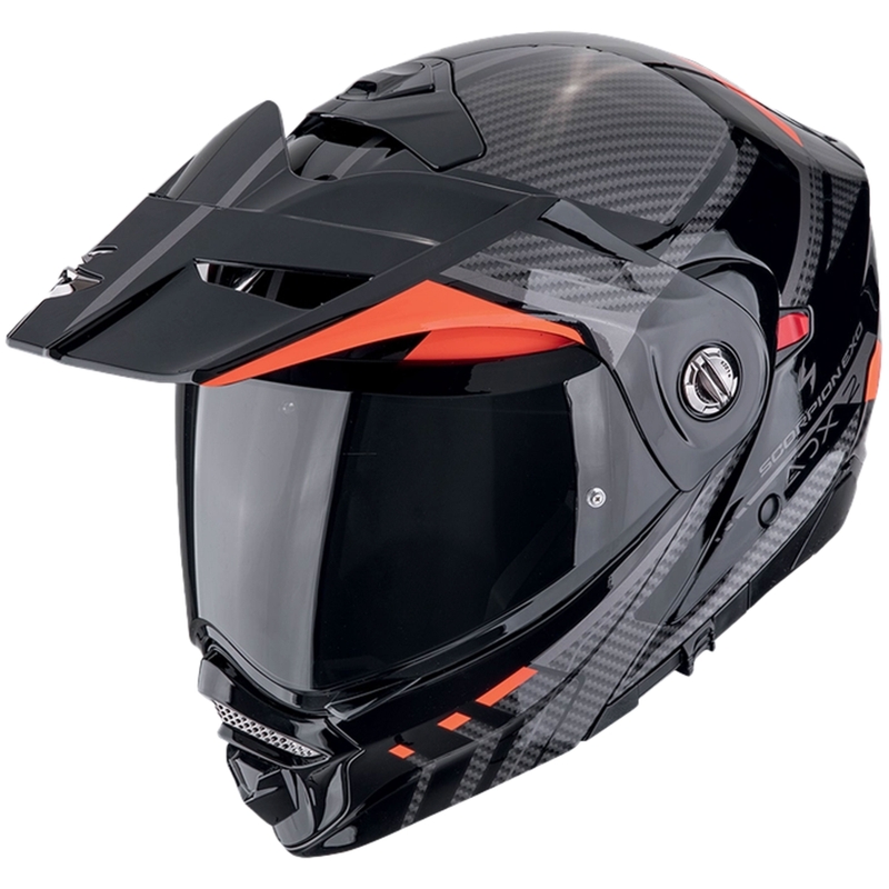 Casco de moto abatible Scorpion ADX-2 LEWIS negro-rojo