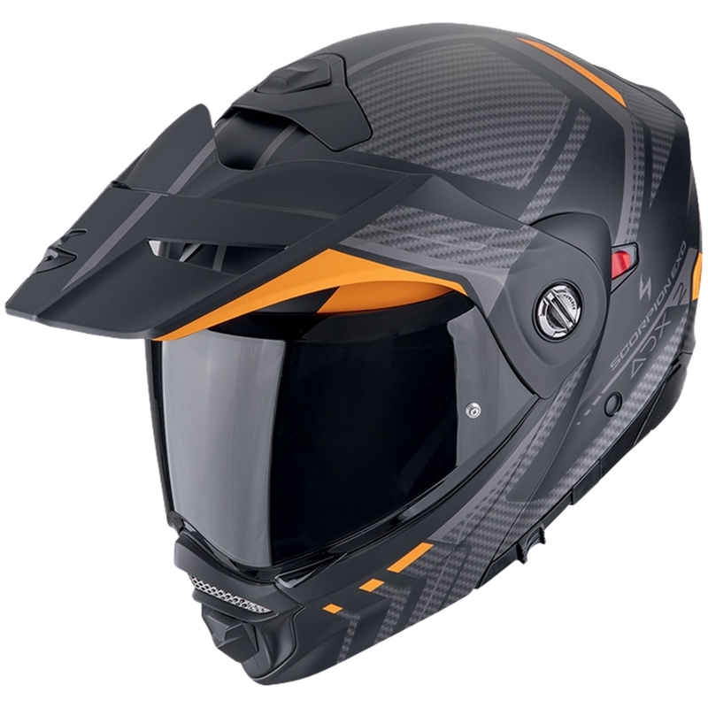 Casco de moto abatible Scorpion ADX-2 LEWIS negro-naranja mate