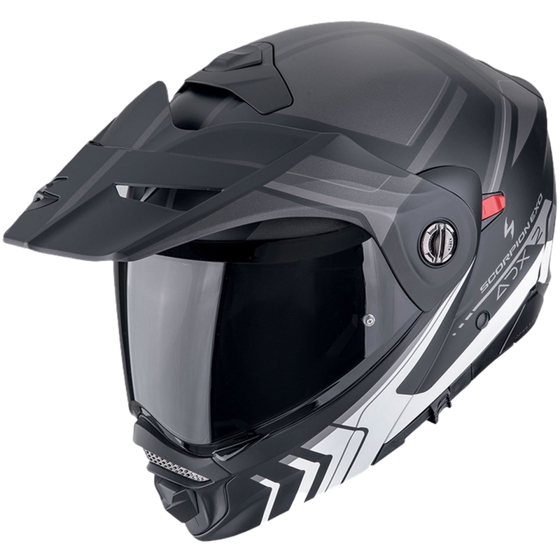 Casco de moto abatible Scorpion ADX-2 LEWIS negro mate-plata
