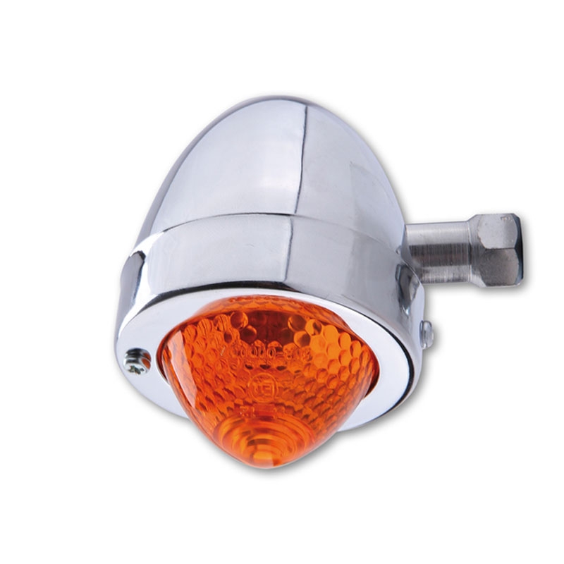 Intermitentes cromados para motocicleta Highsider Smart Bullet Pike