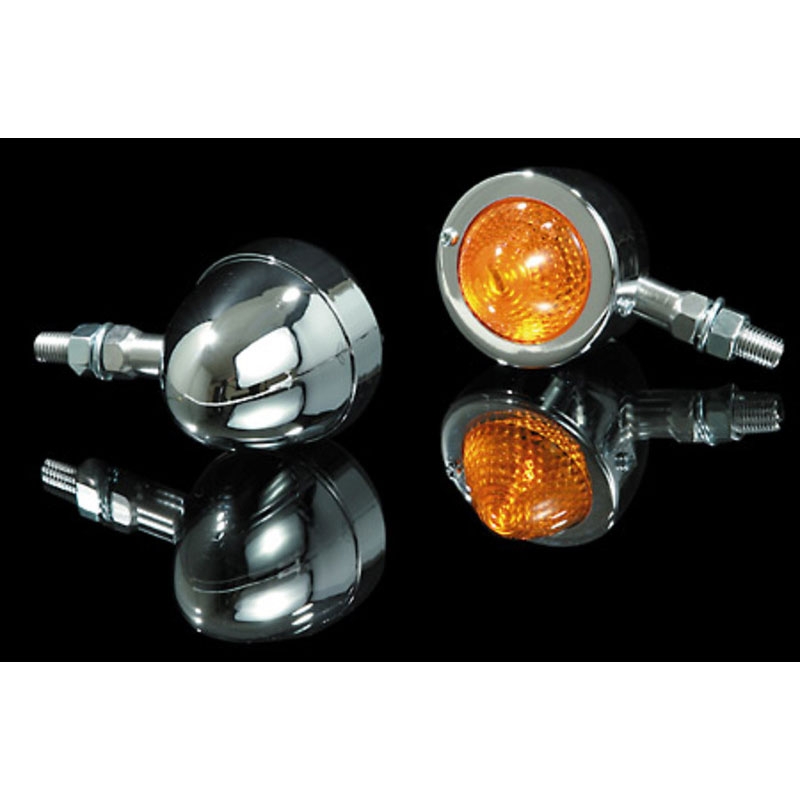 Intermitentes cromados para motocicleta Highsider Smart Bullet Pike