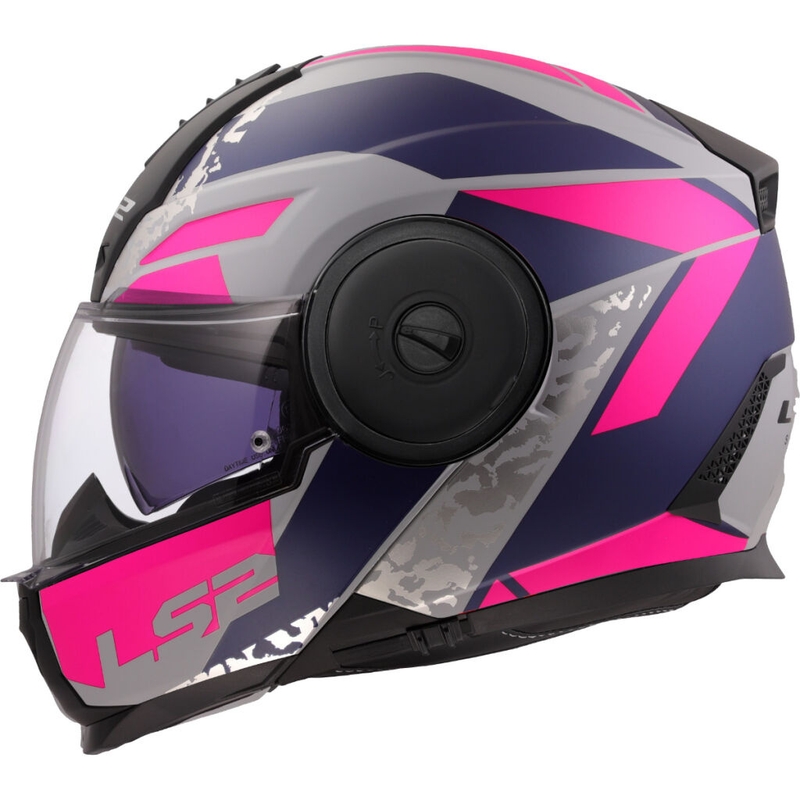 Casco de motocicleta abatible LS2 FF902 Scope II Oxyd gris-azul-violeta