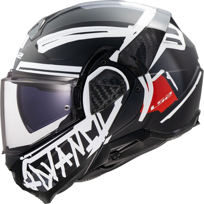 Casco de moto abatible LS2 FF910 Advant II Tape negro