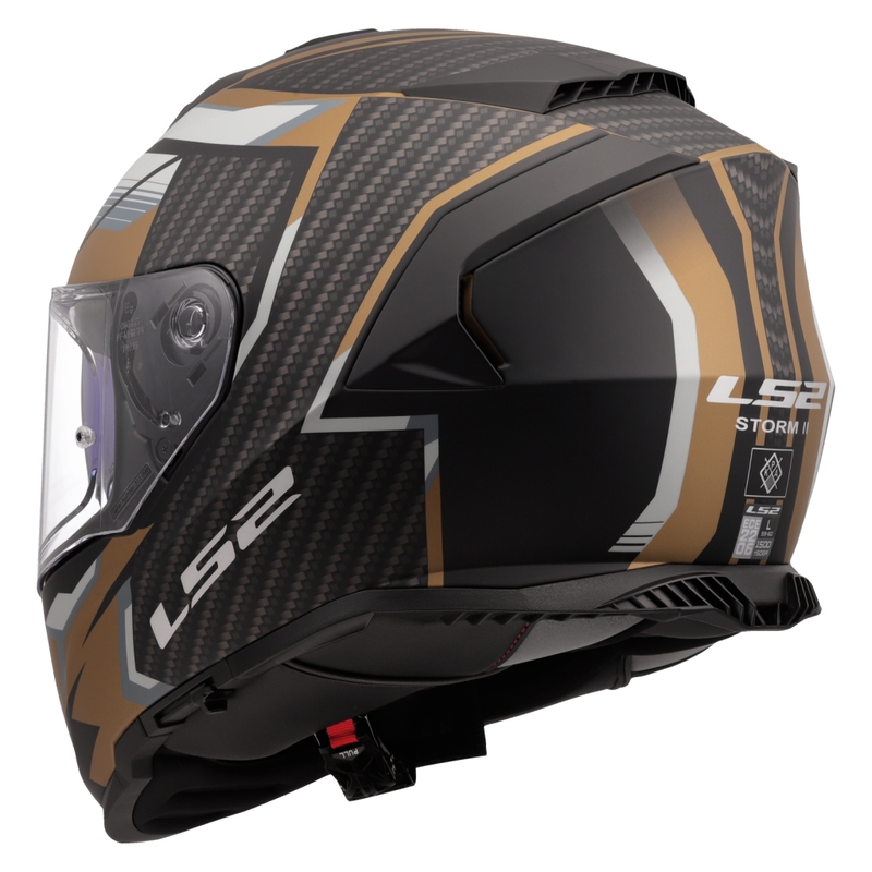 Casco integral de motocicleta LS2 FF800 Storm II Tracker negro-dorado