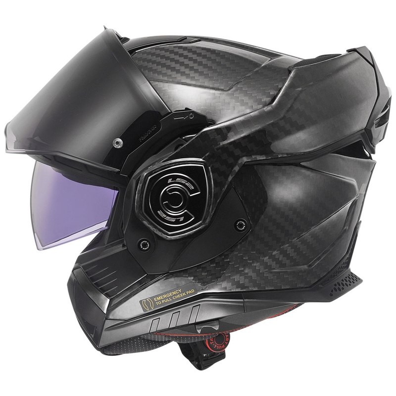 Casco de motocicleta abatible LS2 FF901 Advant X Solid Carbon negro