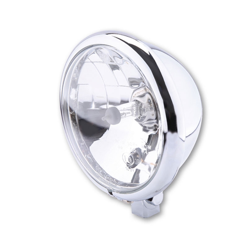 Faro delantero Highsider Smart Bates Style de 5 3/4 pulgadas con vidrio transparente cromado