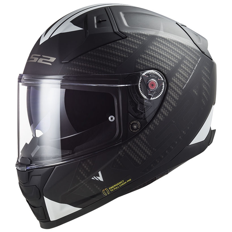Casco integral de motocicleta LS2 FF811 Vector II Splitter blanco-negro