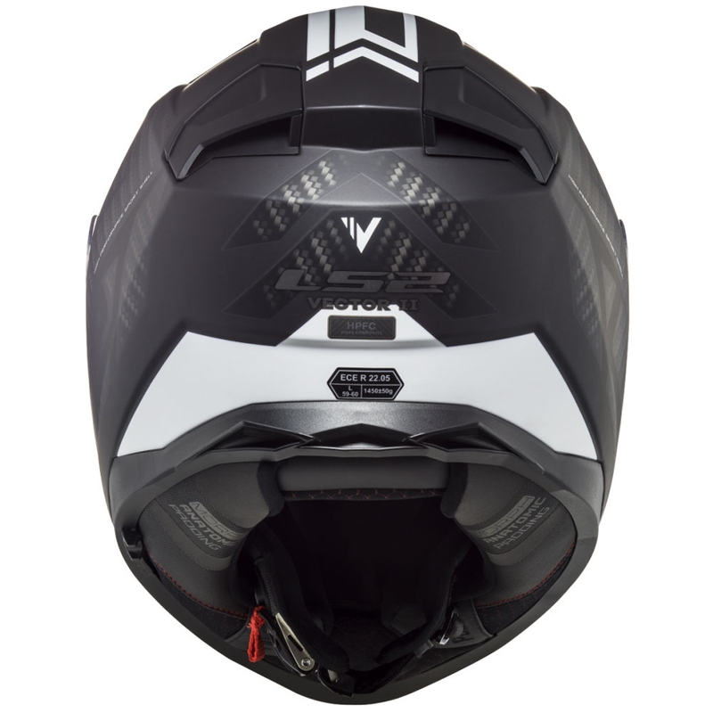 Casco integral de motocicleta LS2 FF811 Vector II Splitter blanco-negro