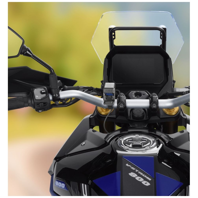 Cargador Interphone USB-C, USB-A con carga de batería de motocicleta negro