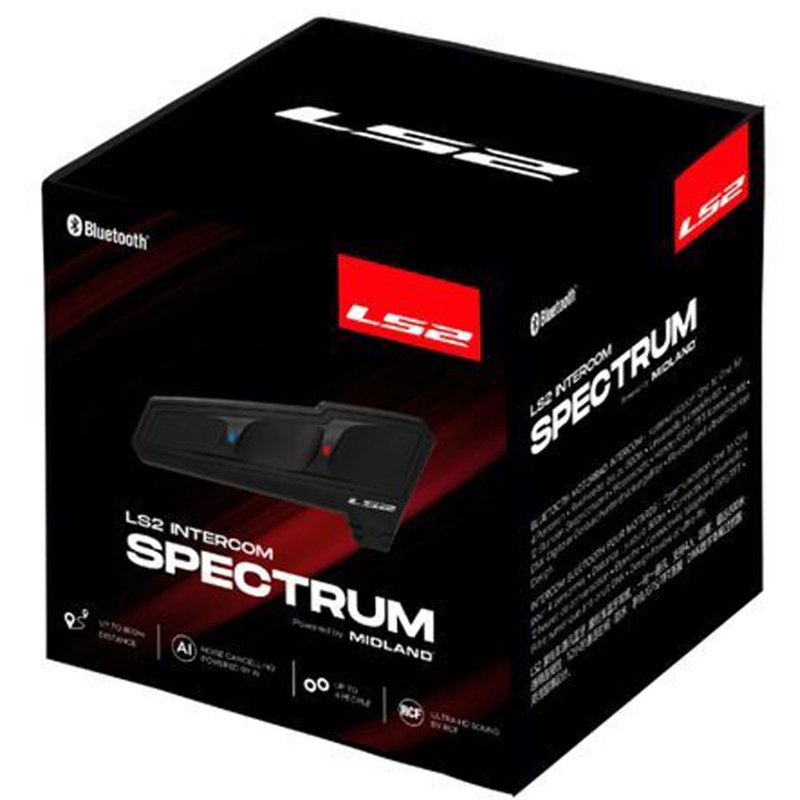 Intercomunicador Bluetooth para motocicleta LS2 Spectrum negro