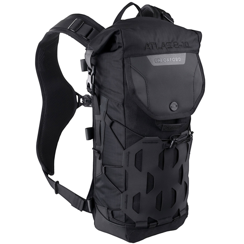 Mochila para moto Oxford Atlas B-10 negra de 10 l
