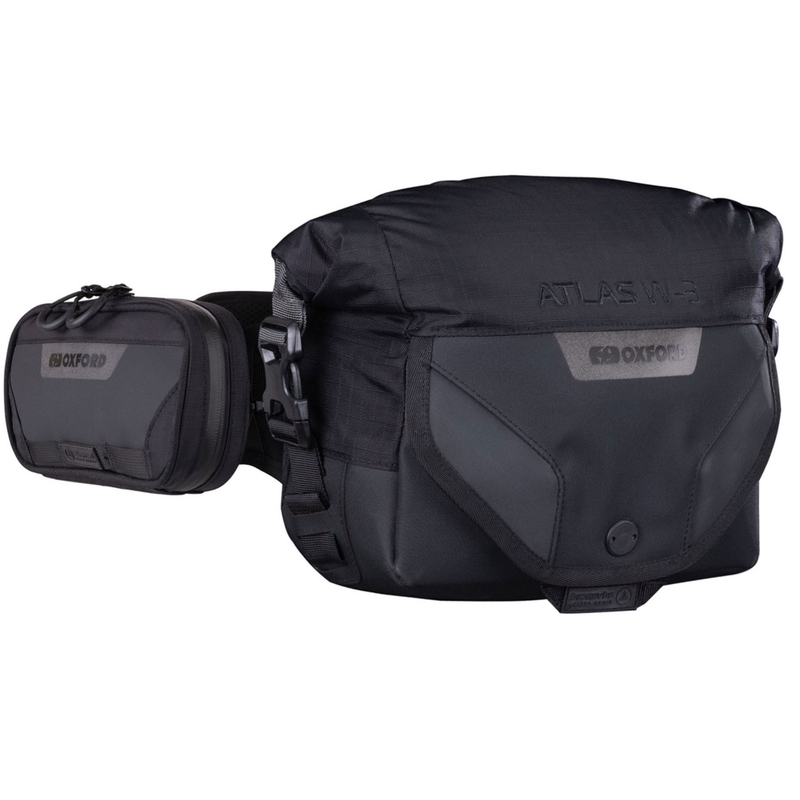 Riñonera Oxford Atlas W-3 con bolsillo adicional, negra, 3,8 l