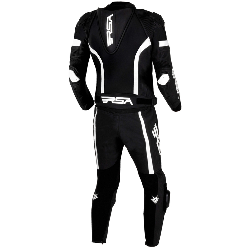 Mono de cuero blanco y negro para moto RSA Imola 2.1