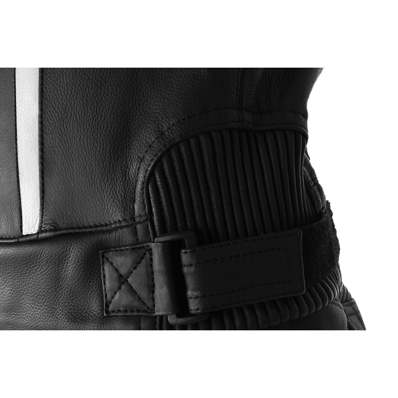 Mono de cuero blanco y negro para moto RSA Imola 2.1