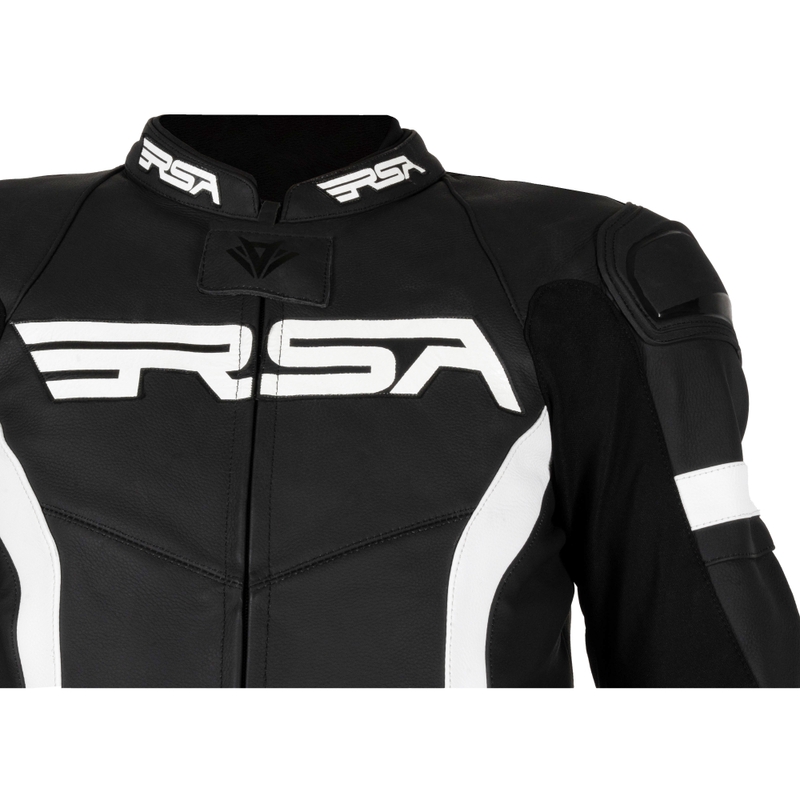 Mono de cuero blanco y negro para moto RSA Imola 2.1