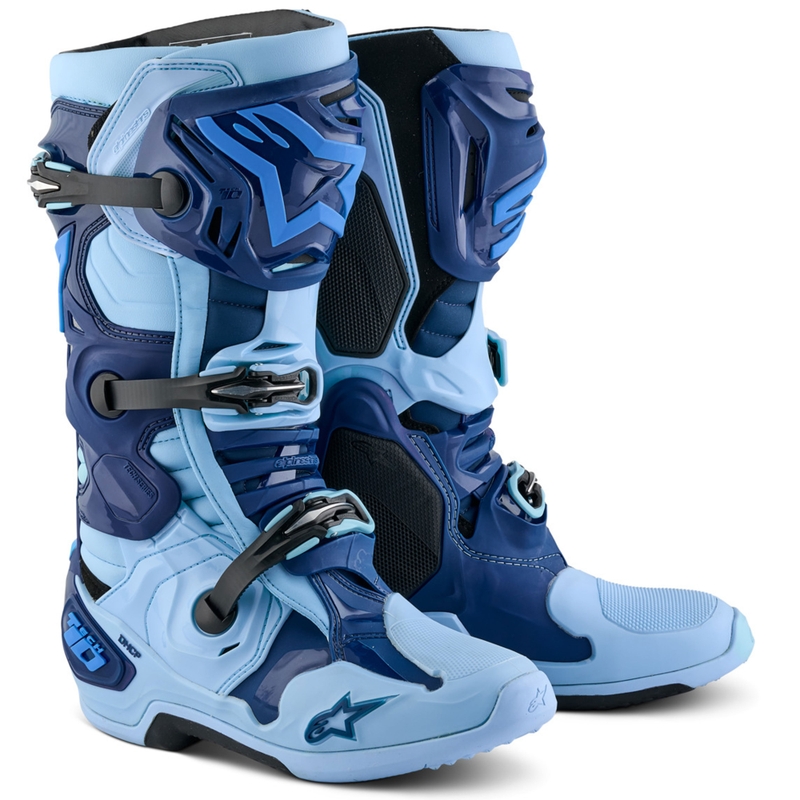 Botas de moto Alpinestars Tech 10 Edición Limitada Steelers Azul-Azul Claro