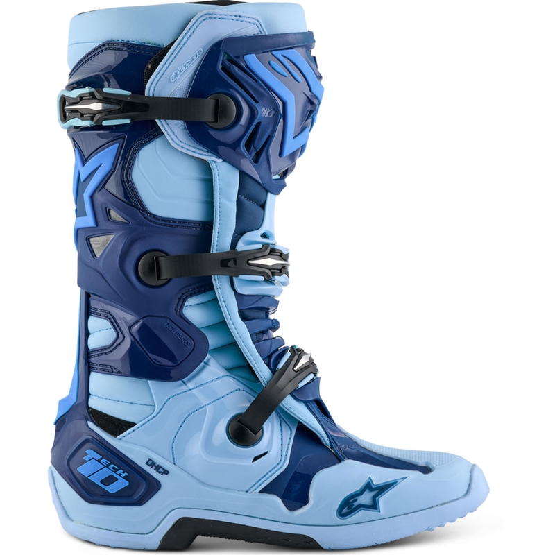 Botas de moto Alpinestars Tech 10 Edición Limitada Steelers Azul-Azul Claro