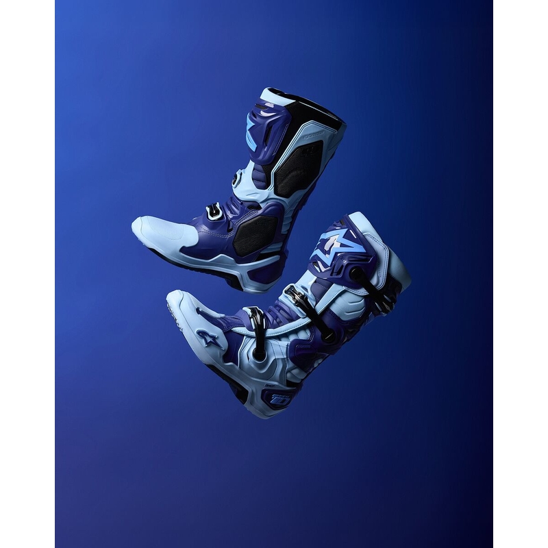 Botas de moto Alpinestars Tech 10 Edición Limitada Steelers Azul-Azul Claro
