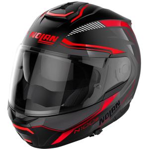Casco de moto abatible Nolan N100-6 Surveyor N-COM 21 negro-rojo