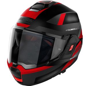 Casco de moto abatible Nolan N120-1 Subway N-COM 22 negro-rojo