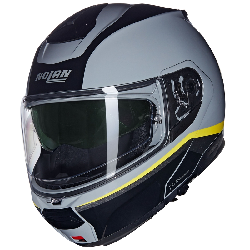 Casco de moto abatible Nolan N100-6 Incognito N-COM 346 gris-negro-amarillo