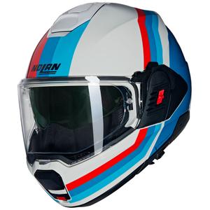 Casco de moto abatible Nolan N120-1 Lineo N-COM 347 blanco-azul-rojo
