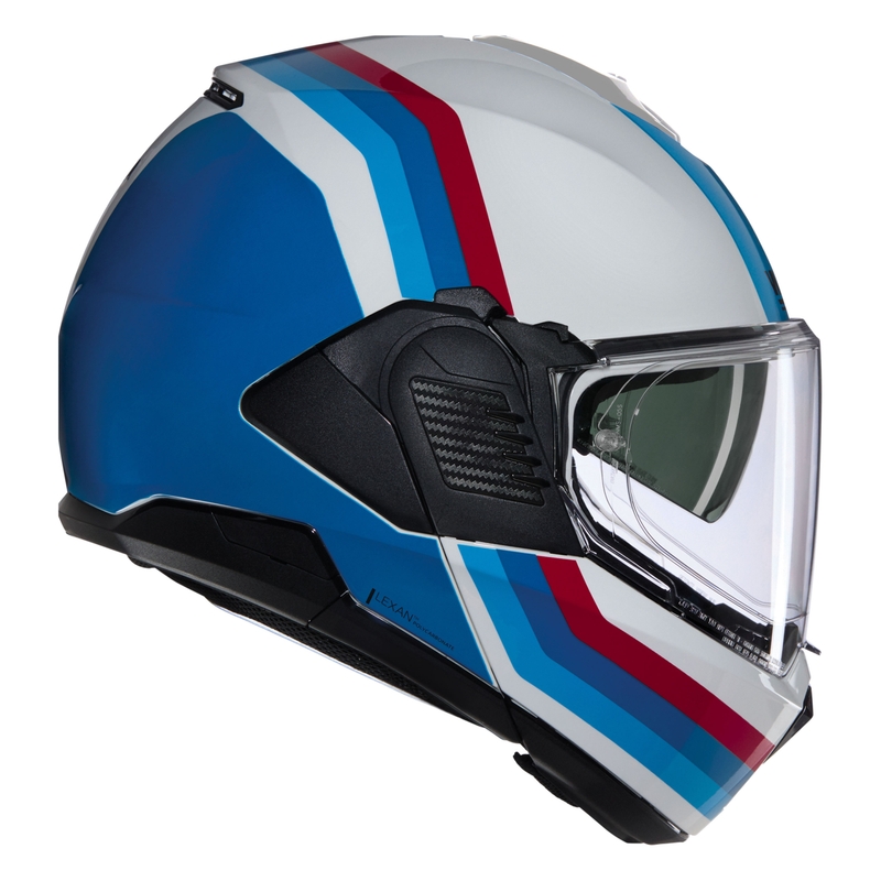 Casco de moto abatible Nolan N120-1 Lineo N-COM 347 blanco-azul-rojo