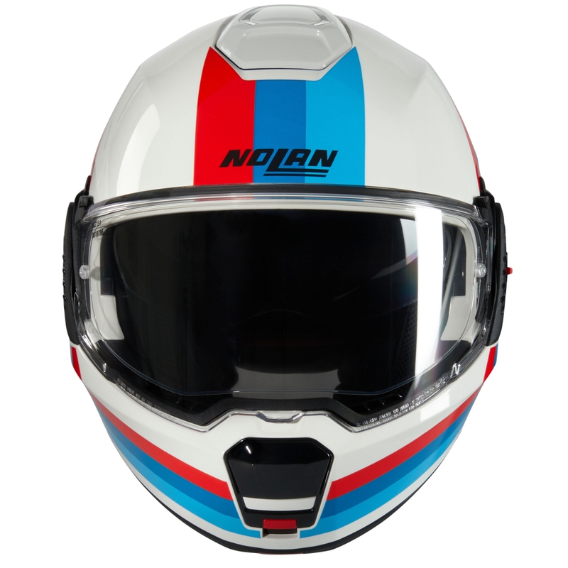Casco de moto abatible Nolan N120-1 Lineo N-COM 347 blanco-azul-rojo