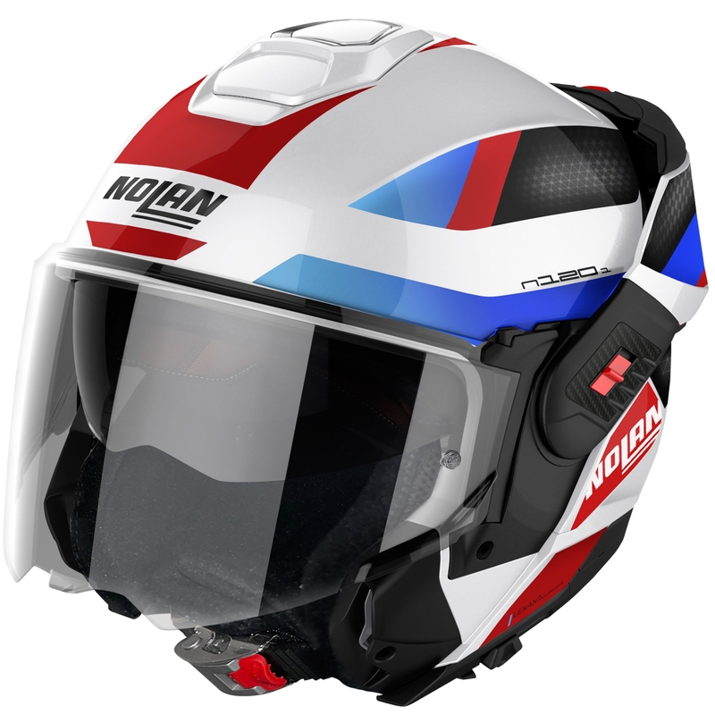 Casco Abatible Nolan N120-1 Subway blanco brillo