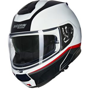 Casco de moto abatible Nolan N100-6 Incognito N-COM 344 blanco-negro-rojo