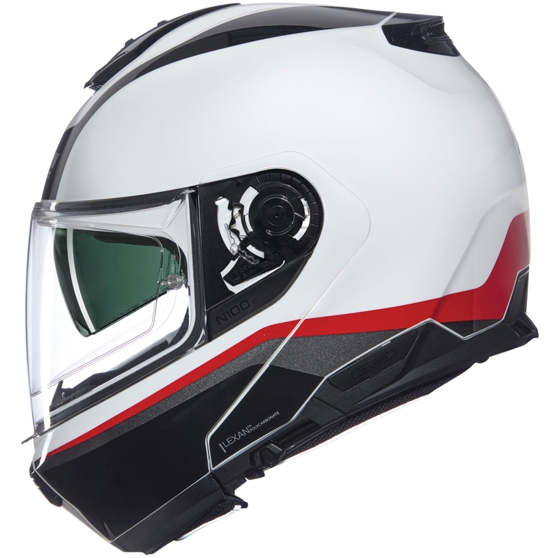 Casco de moto abatible Nolan N100-6 Incognito N-COM 344 blanco-negro-rojo