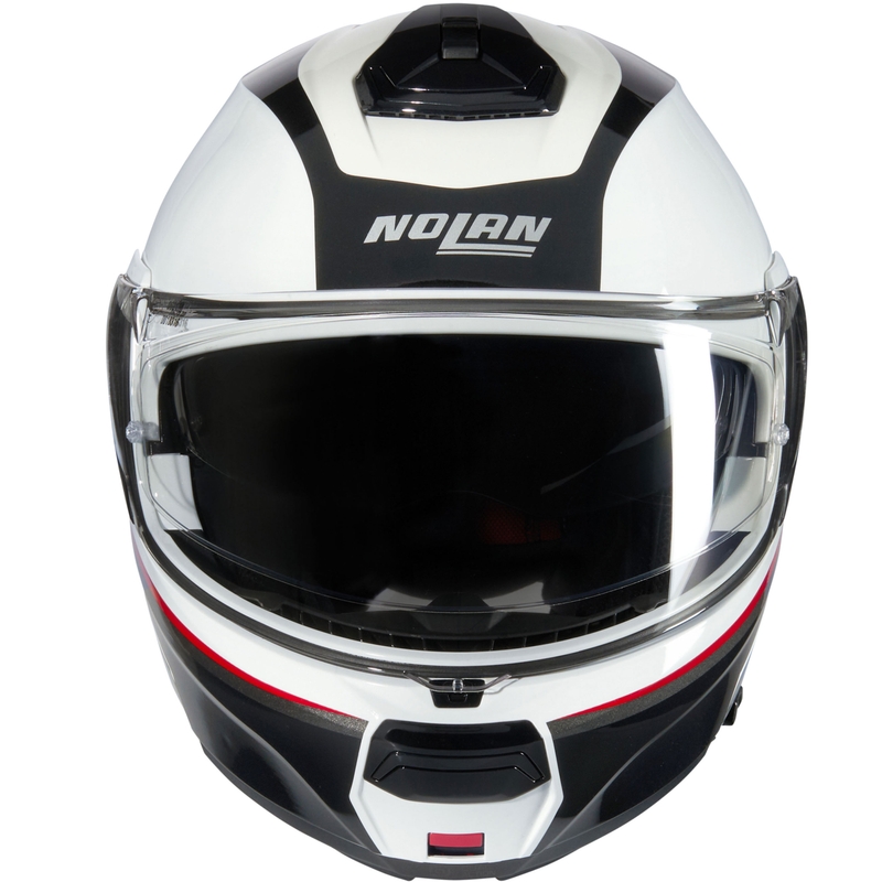 Casco de moto abatible Nolan N100-6 Incognito N-COM 344 blanco-negro-rojo