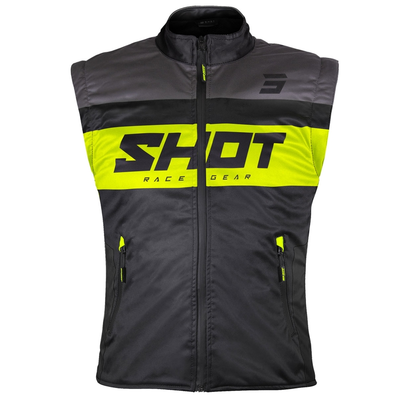 Chaleco de moto Shot Bodywarmer Lite negro-amarillo fluorescente