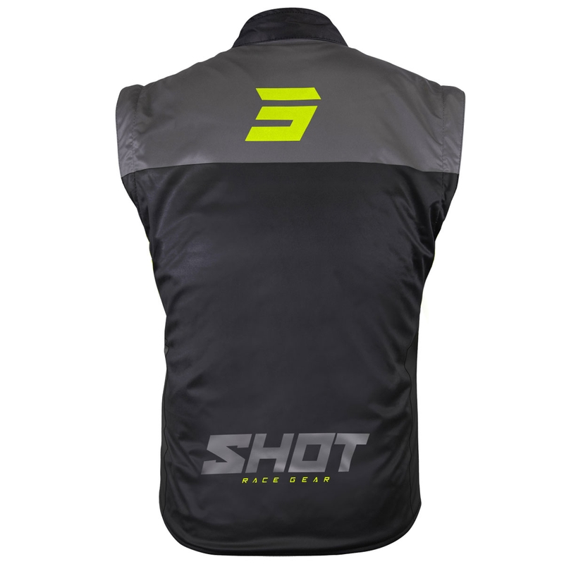 Chaleco de moto Shot Bodywarmer Lite negro-amarillo fluorescente