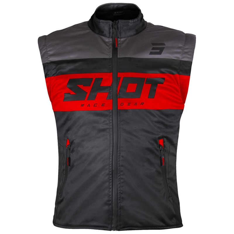 Chaleco de moto Shot Bodywarmer Lite negro-rojo