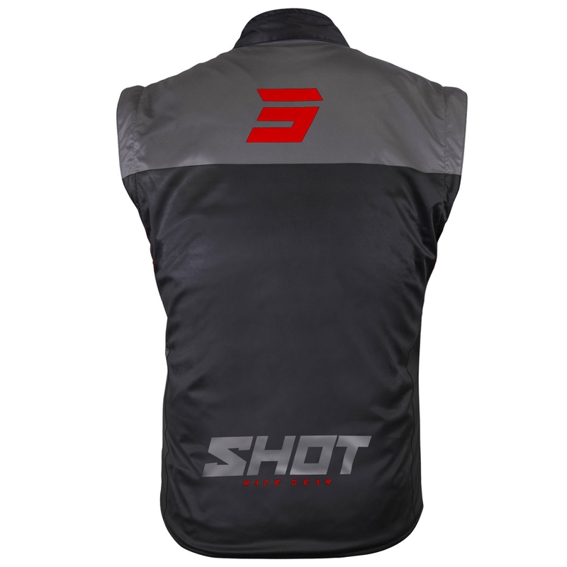 Chaleco de moto Shot Bodywarmer Lite negro-rojo